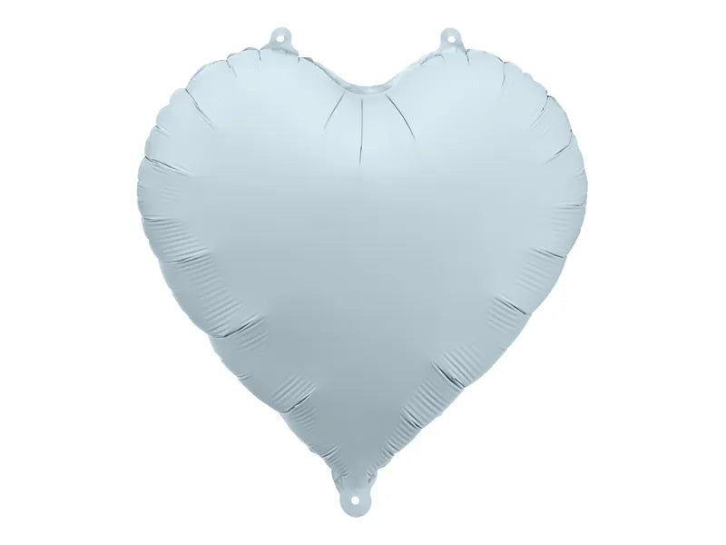 Globo de papel metalizado en forma de corazón, 45 cm, azul brumoso