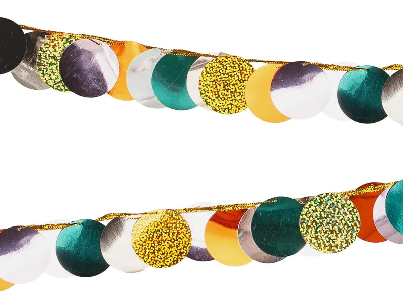 Guirnalda circular metálica, mezcla de colores, 2,2 m