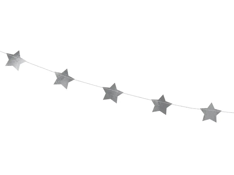 Estrellas de guirnalda, plata, 3,6 m