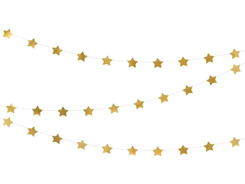 Estrellas de guirnalda, oro, 3,6 m