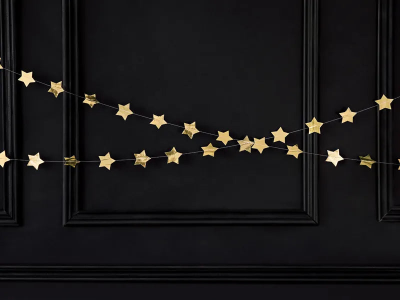 Estrellas de guirnalda, oro, 3,6 m