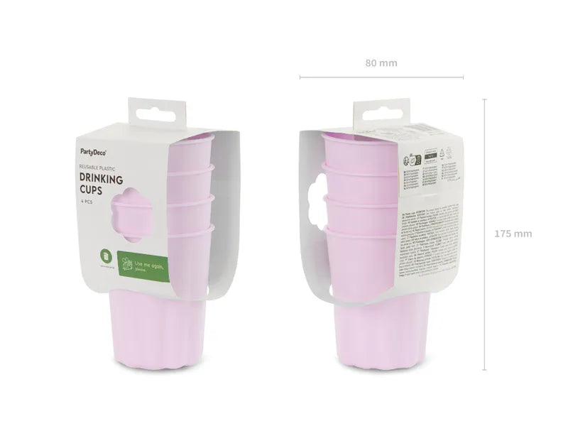 Vasos de plástico Frill, 220 ml, violeta