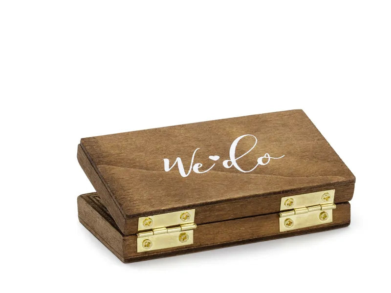 Caja de madera para anillos de boda, 10 x 5,5 cm.