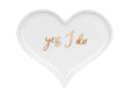 Plato de porcelana con forma de corazón para anillos de boda, 13,3 x 10,8 cm.