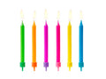 Velas de cumpleaños coloridas, surtido, 6,5 cm