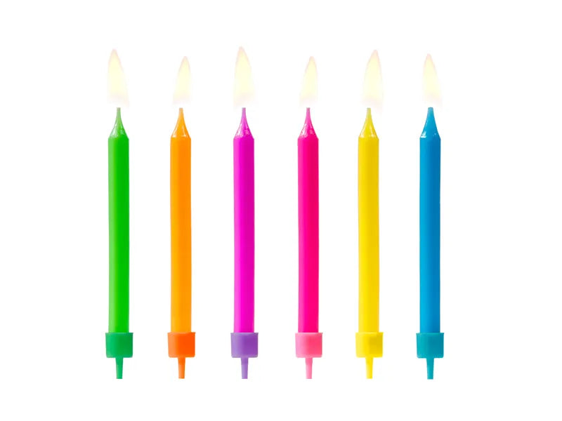Velas de cumpleaños coloridas, surtido, 6,5 cm