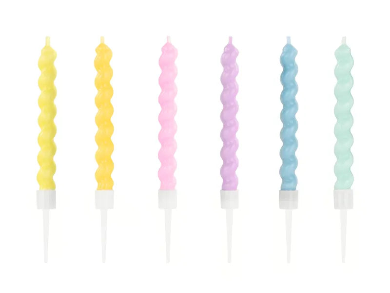 Velas de cumpleaños rizadas, 8,5 cm, surtido