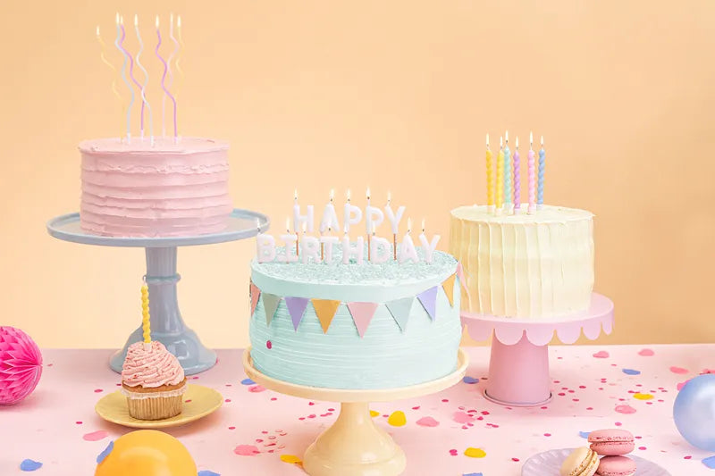 Velas de cumpleaños rizadas, 8,5 cm, surtido