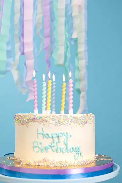 Velas de cumpleaños rizadas, 8,5 cm, surtido