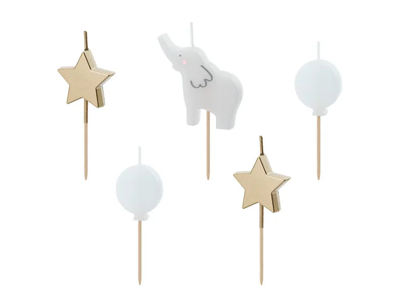 Velas de cumpleaños con forma de elefante, de 3 a 5 cm, surtido