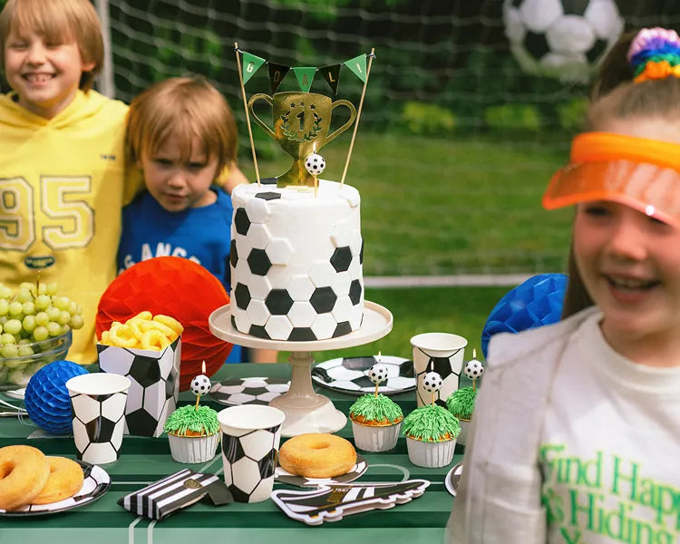 Velas de cumpleaños con forma de balones de fútbol, 2,5 cm
