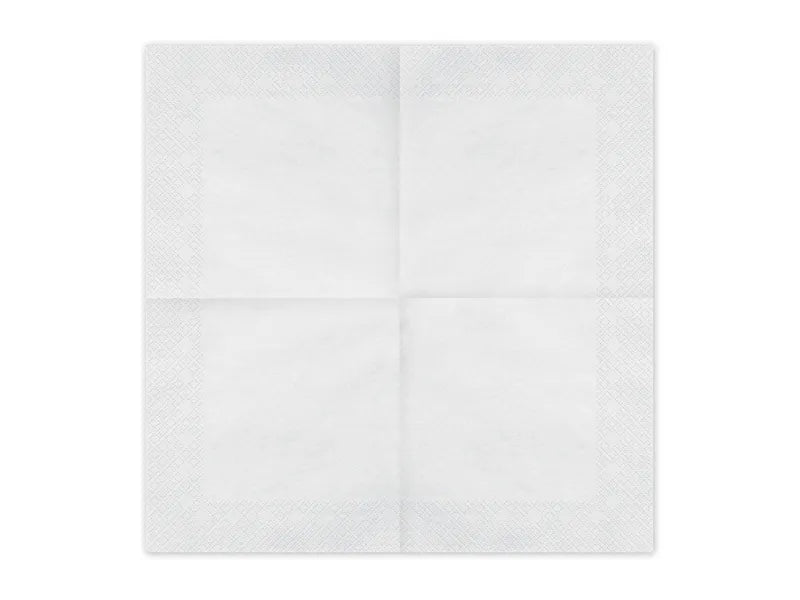 Servilletas de papel blancas, 33x33 cm.