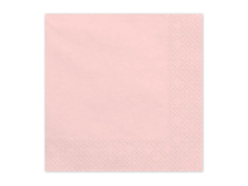Servilletas de papel, rosa claro, 33x33 cm