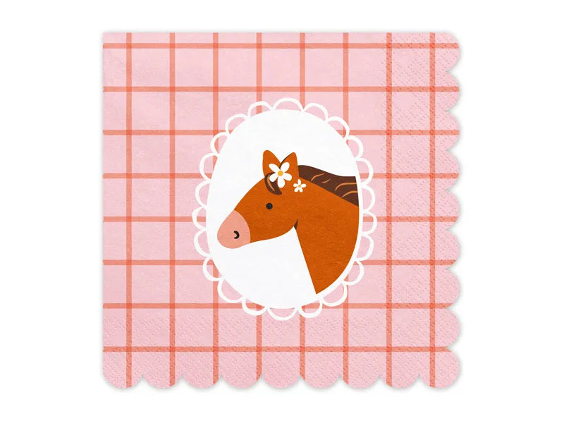 Servilletas con estampado de caballos, 33x33 cm, surtido
