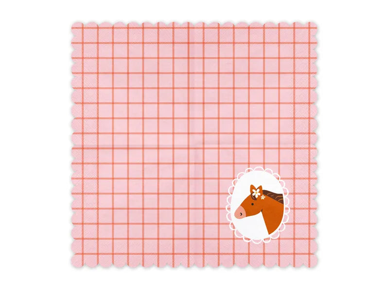 Servilletas con estampado de caballos, 33x33 cm, surtido