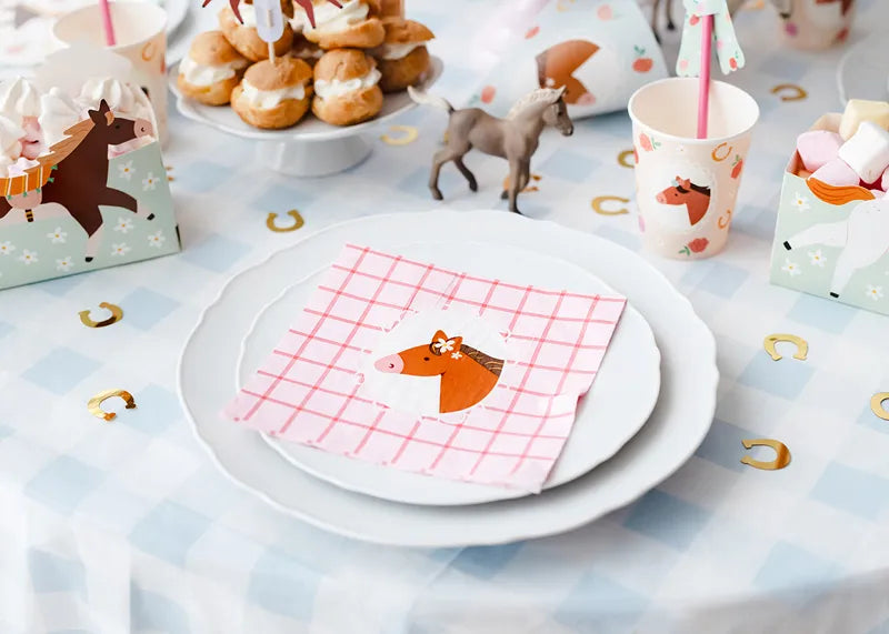 Servilletas con estampado de caballos, 33x33 cm, surtido