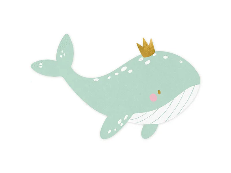 Servilletas con diseño de ballena, surtido, 16x10 cm