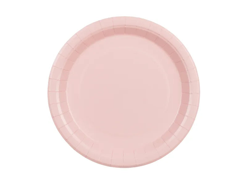 Platos de papel, rosa claro, 23 cm