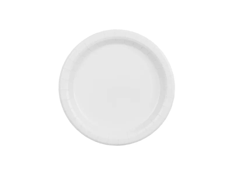 Platos de papel blancos, 18 cm