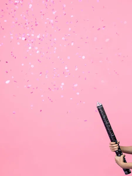 Cañón de confeti para revelar el sexo del bebé - Listo para usar, rosa, 60 cm
