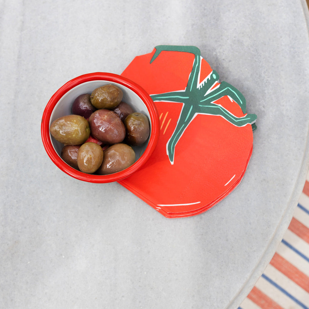 Servilletas con forma de tomate Bon Appetit - Paquete de 20