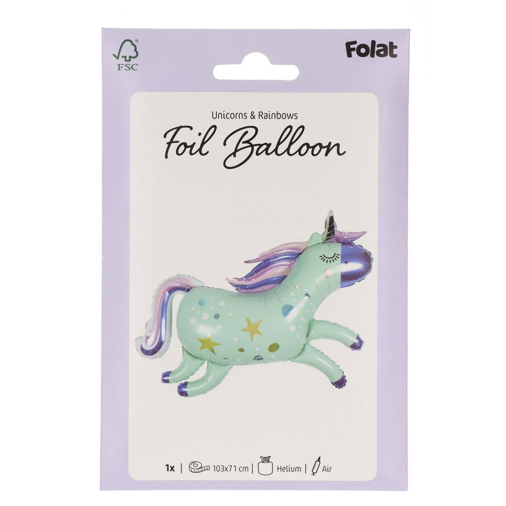 Globo de aluminio con forma de unicornio, 103 x 71 cm