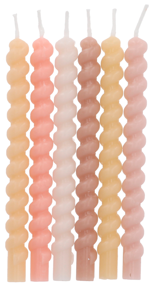 Velas Twister Pale Pastel - 10 cm - 12 piezas