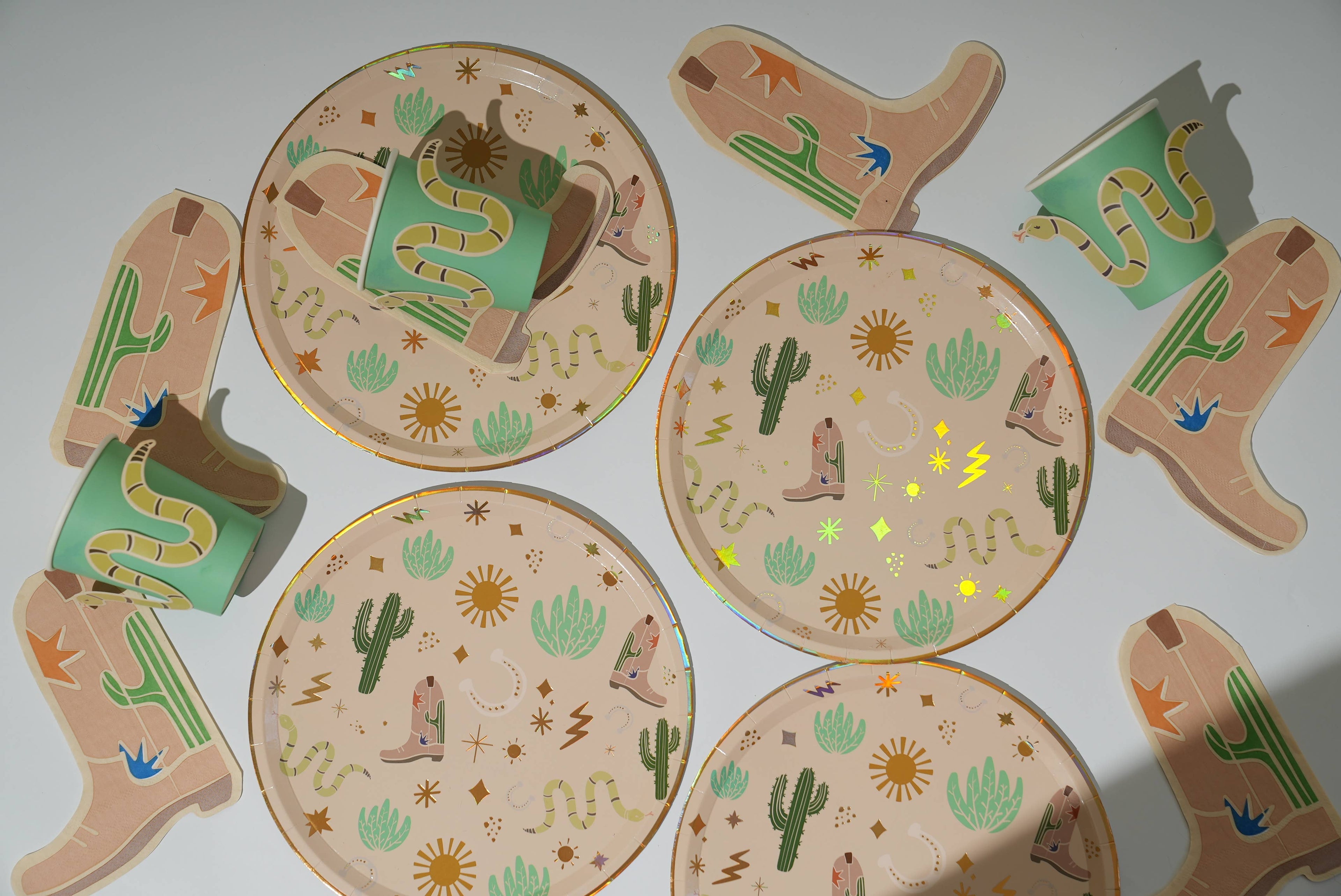 Platos de papel viejo oeste (x12) - Colección Fiesta Oeste