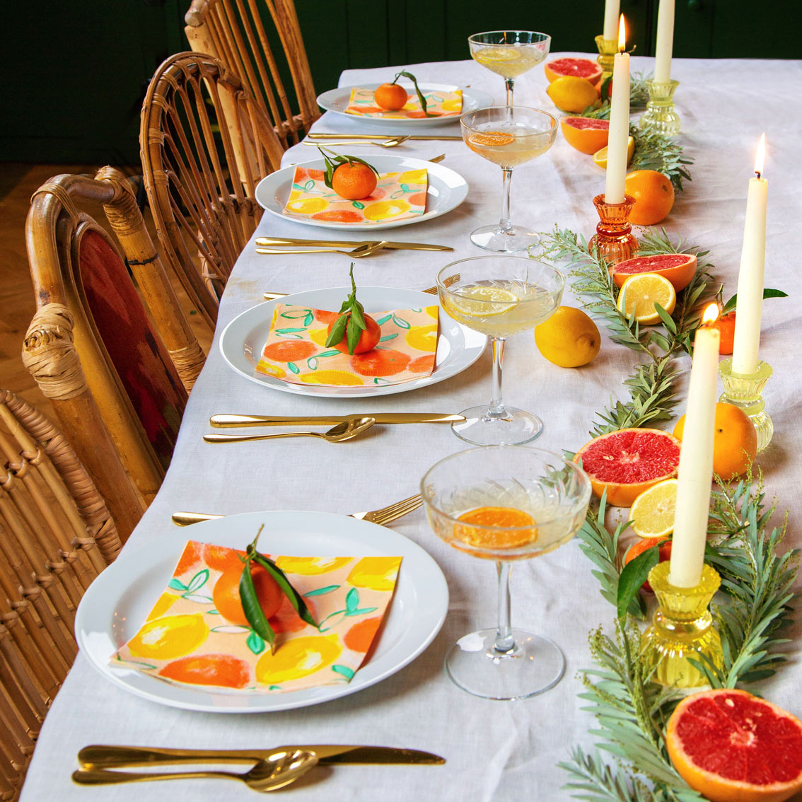 Servilletas Citrus Limón y Naranja - Paquete de 20