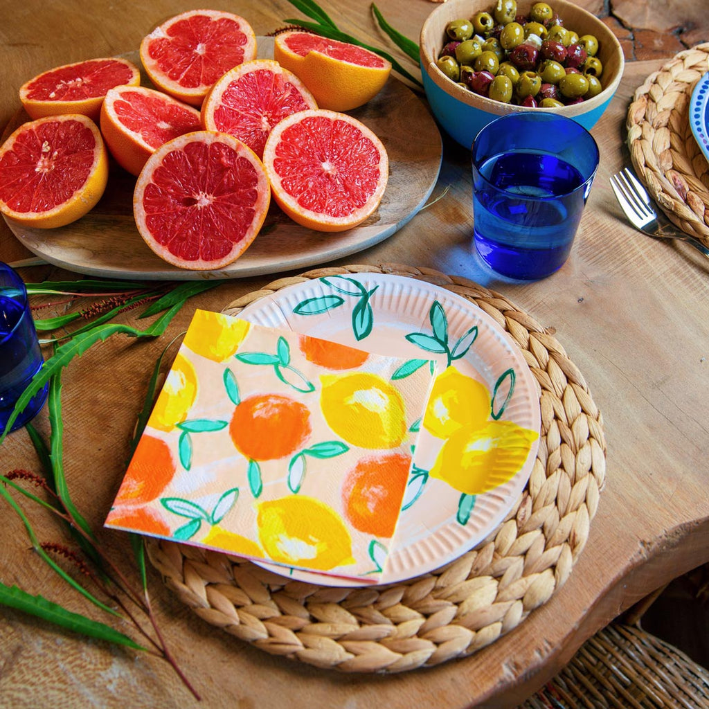Servilletas Citrus Limón y Naranja - Paquete de 20