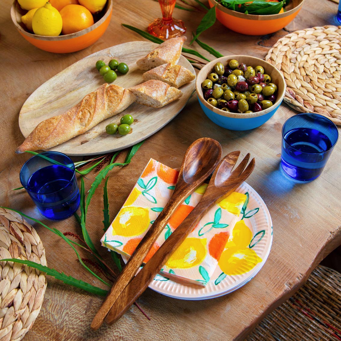 Platos de papel Citrus Lemon - Paquete de 12