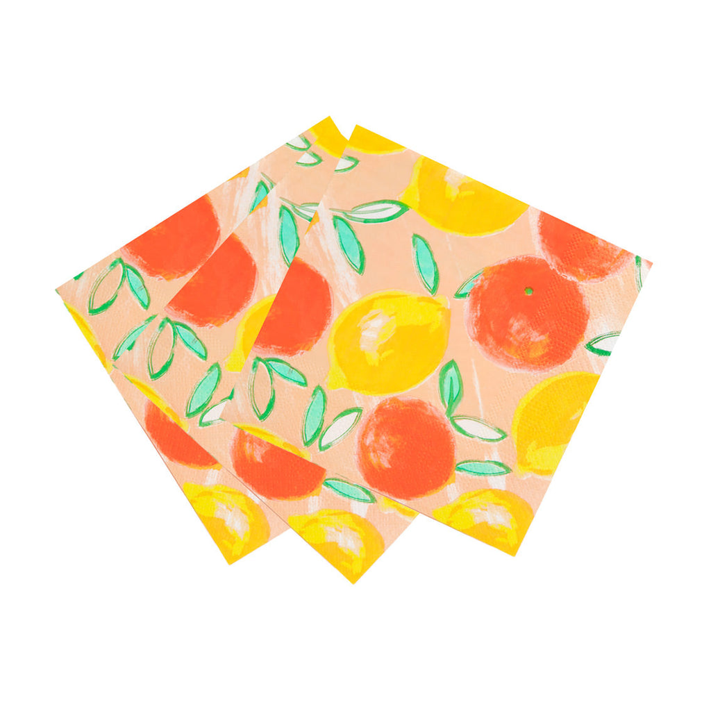 Servilletas Citrus Limón y Naranja - Paquete de 20