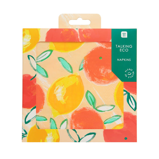 Servilletas Citrus Limón y Naranja - Paquete de 20