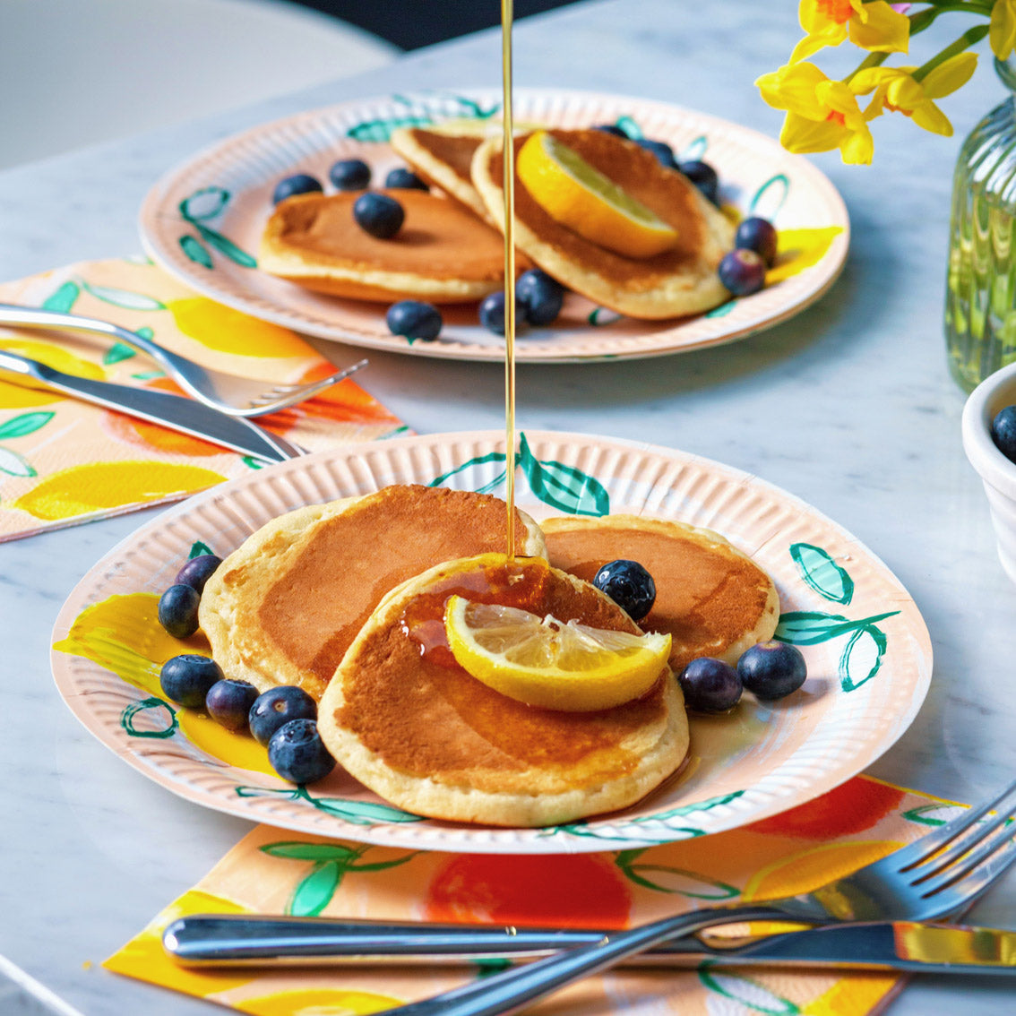 Platos de papel Citrus Lemon - Paquete de 12