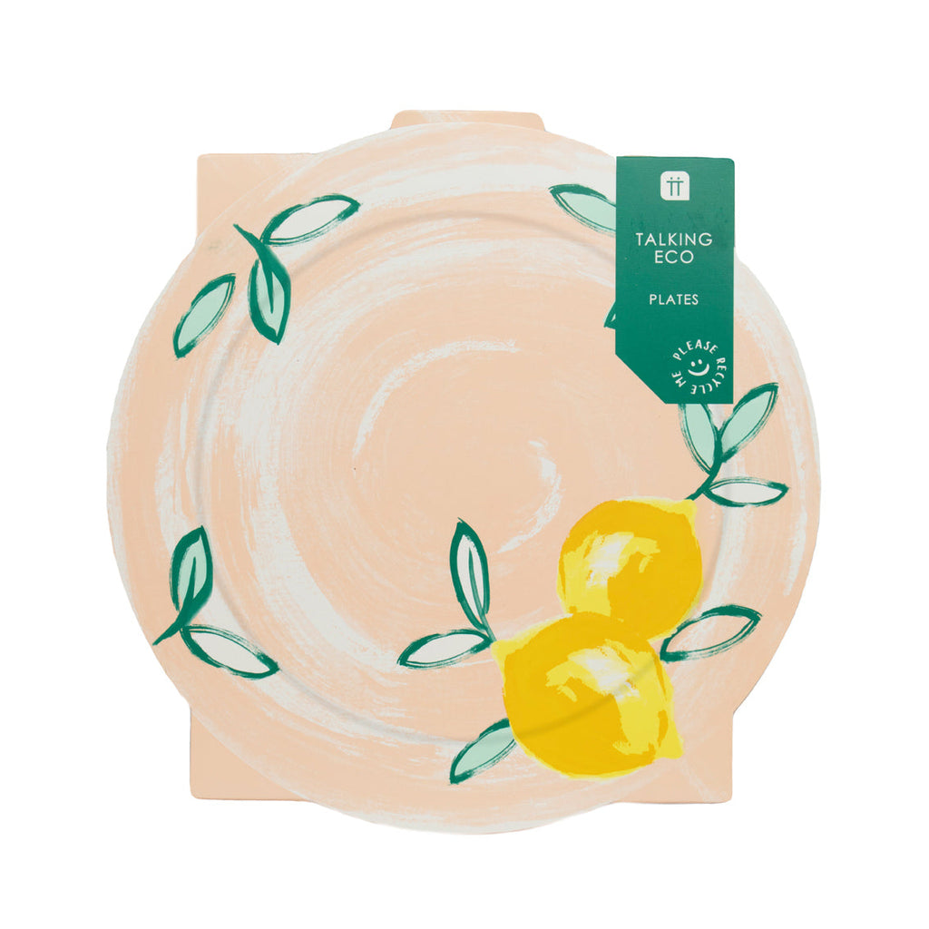 Platos de papel Citrus Lemon - Paquete de 12