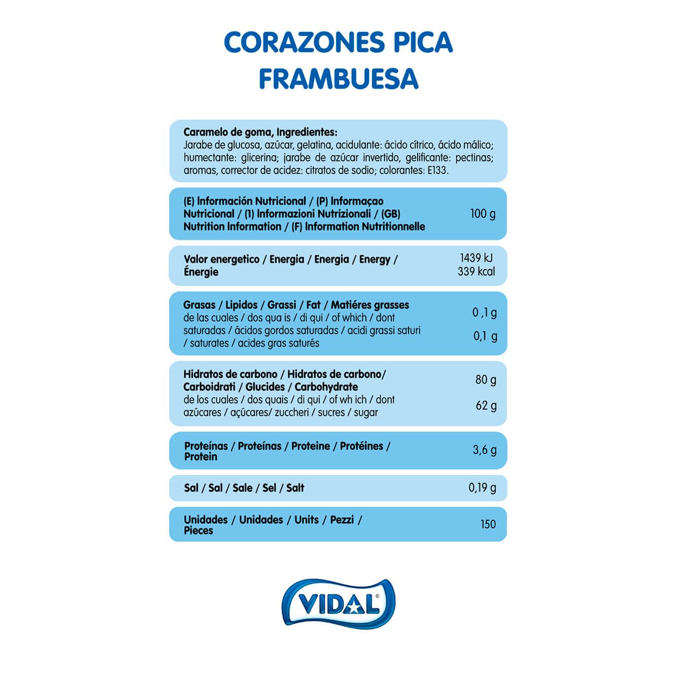 Corazones Rellenos Pica Frambuesa bandeja 825 g