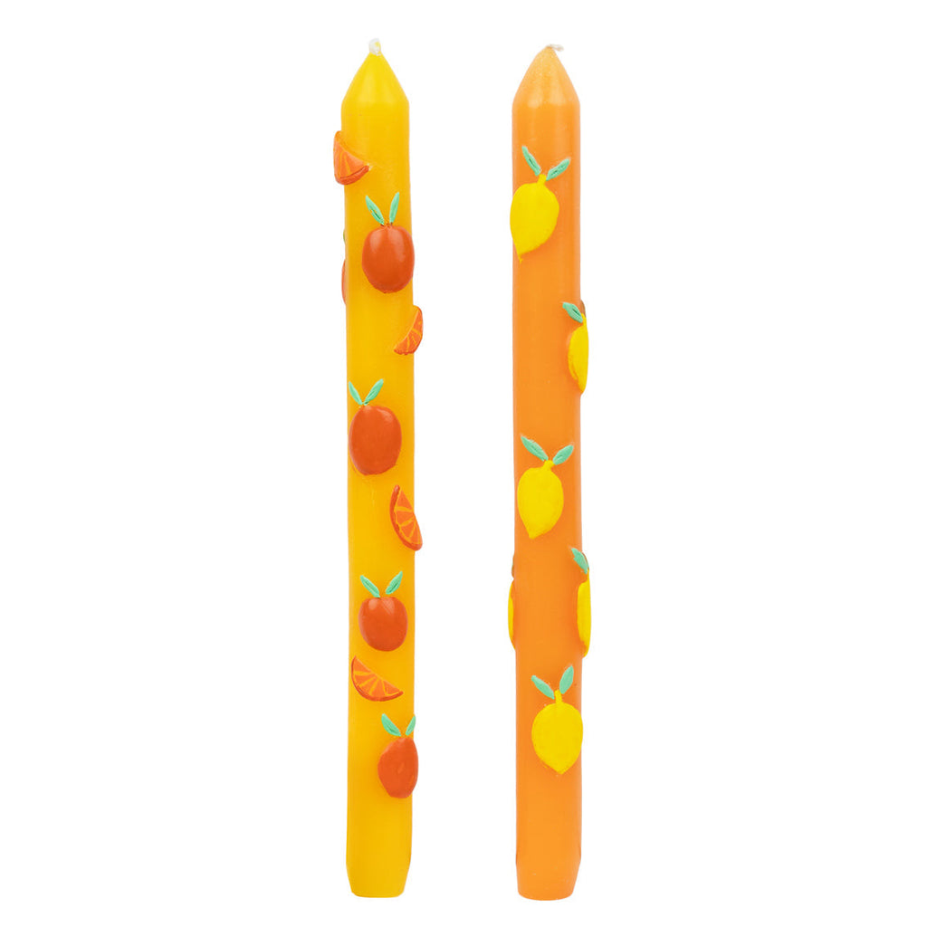 Velas para cena llamativas de frutas de verano, paquete de 2