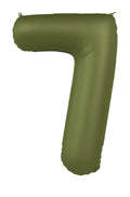 Globo de aluminio número 7, verde oliva, ultramate, 86 cm