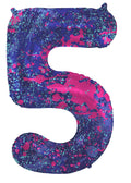 Globo de aluminio número 5 Paint Splash, 86 cm