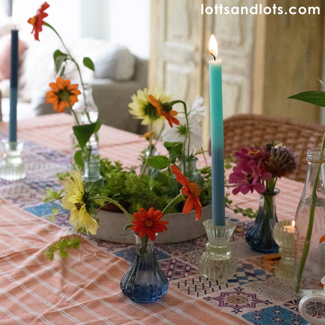 Jarrón pequeño de vidrio reciclado transparente | Decoración del hogar | decoración de fiesta
