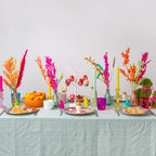 Portavelas de vidrio amarillo, decoración de primavera