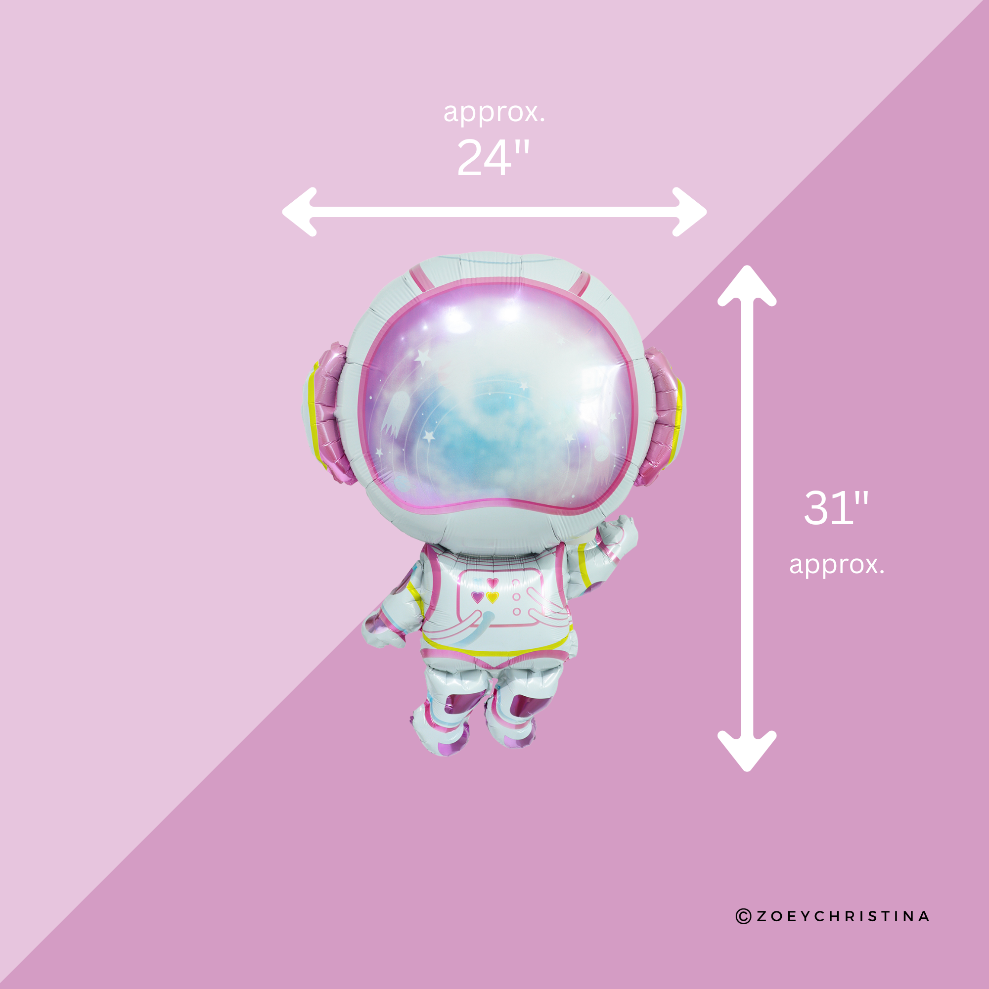 Globo de papel aluminio astronauta rosa 31" – Diversión en el espacio exterior