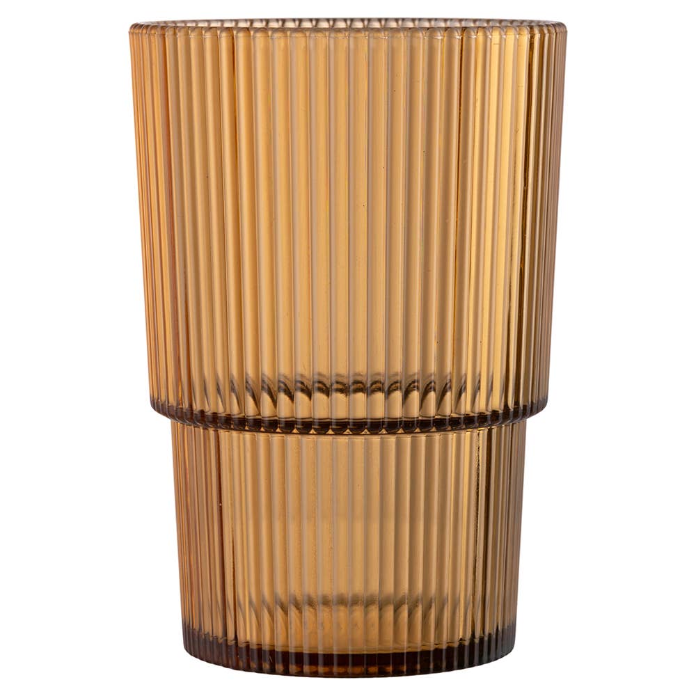 Set de 3 vasos apilables de plástico (PS), 420 ml, en tonos chocolate