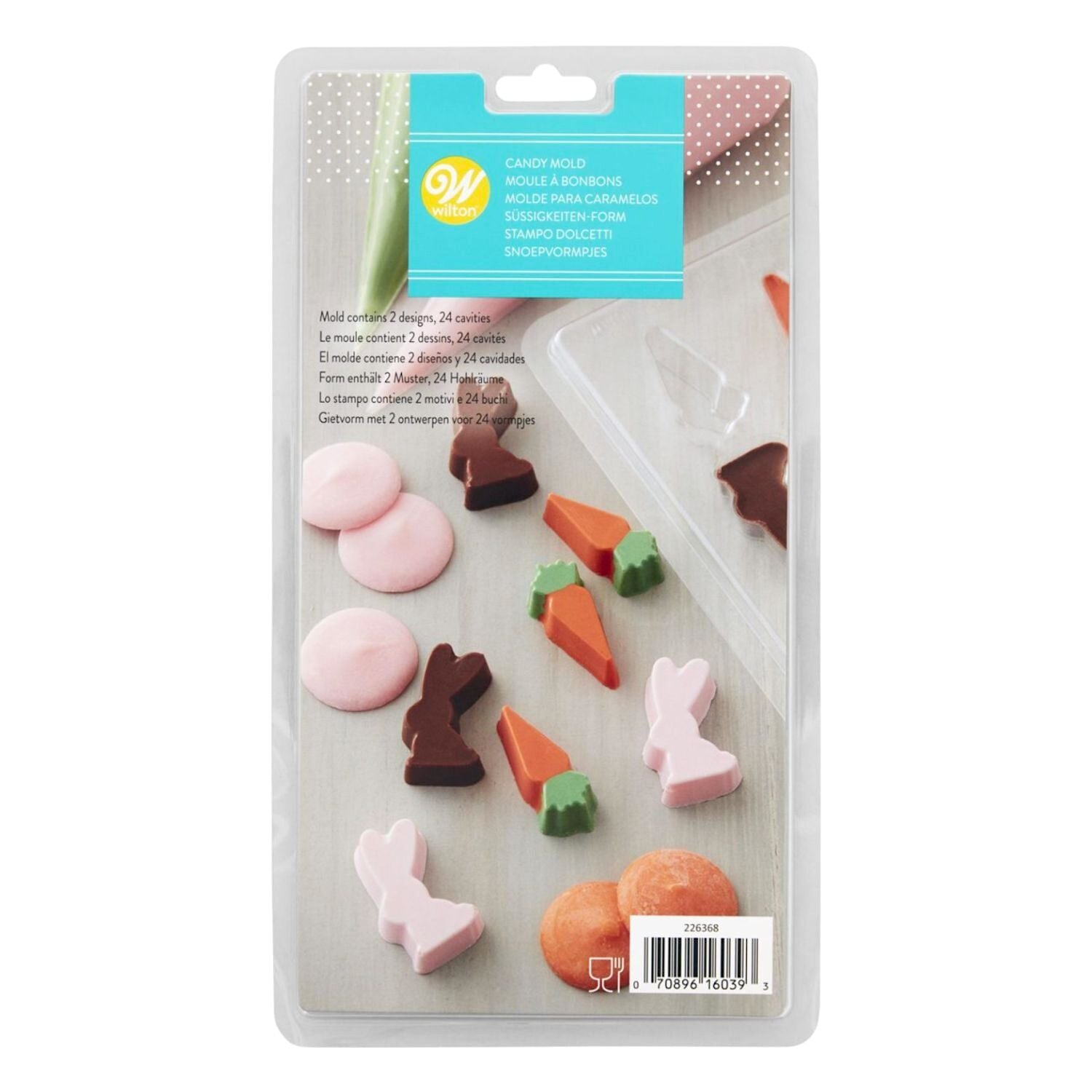 MOLDE PARA CHOCOLATE (3D) WILTON - CONEJOS Y ZANAHORIAS