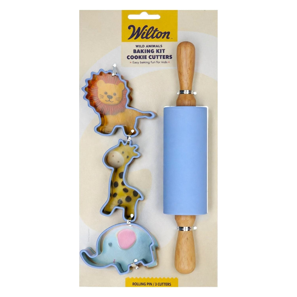 SET CORTADORES PARA GALLETAS CON RODILLO WILTON - ANIMALES SALVAJES