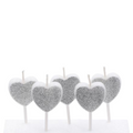 VELAS CORAZONES PLATEADOS