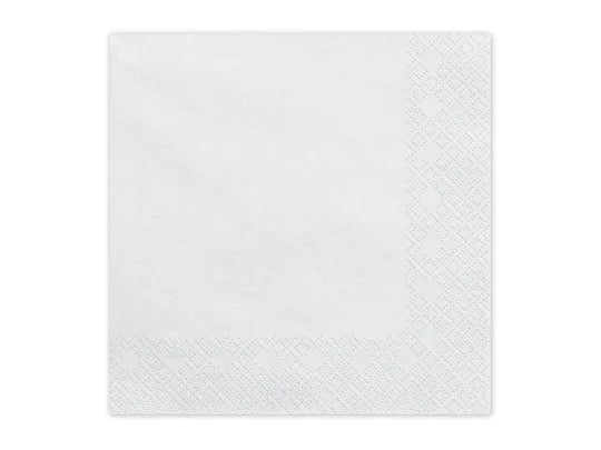 Servilletas de papel blancas, 33x33 cm.