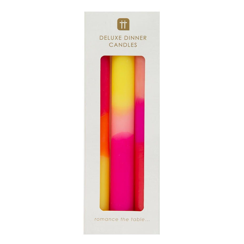 Velas de cena rosadas de 3 tonos - Paquete de 3