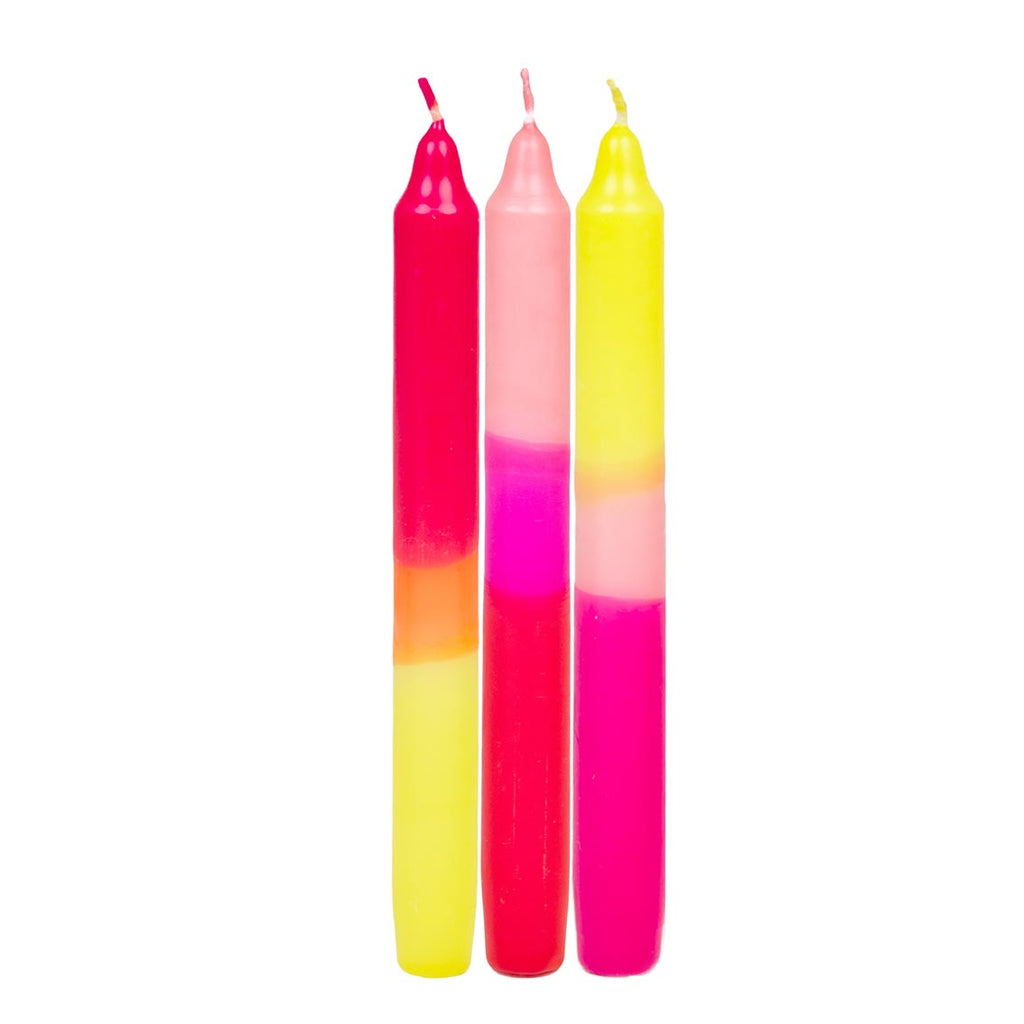 Velas de cena rosadas de 3 tonos - Paquete de 3