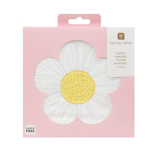 Servilletas florales con forma de margarita para primavera - Paquete de 20